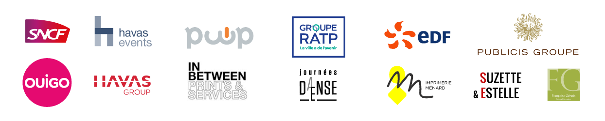 SNCF - OUIGO - HAVAS EVENTS - PWP - HAVAS - GROUPE RATP - EDF - IMPRIMERIE MENARD - PUBLICIS GROUPE - SUZETTE&ESTELLE - IN BETWEEN